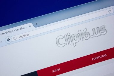 Ryazan, Rusya - 09 Eylül 2018: Clip16 ana web sitesi Pc, url - Clip16.us görüntüleme.