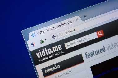 Ryazan, Rusya - 09 Eylül 2018: Vidto ana web sitesi Pc, url - Vidto.se görüntüleme.