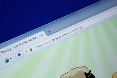 Ryazan, Rusya - 09 Eylül 2018: Ravelry ana web sitesi Pc, url - Ravelry.com görüntüleme.