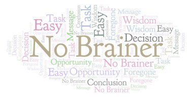 Hayır Brainer kelime bulutu. Yalnızca metin ile yapılan Wordcloud.