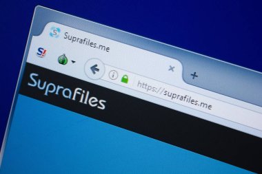 Ryazan, Rusya - 09 Eylül 2018: Ana Supra dosyaları Web sitesi Pc, url - Suprafiles.me görüntüleme.