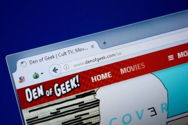 Ryazan, Rusya - 09 Eylül 2018: Ana, Den, Geek Web sitesi Pc, url - Denofgeek.com görüntüleme.