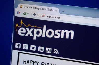 Ryazan, Rusya - 09 Eylül 2018: Explosm ana web sitesi Pc, url - Explosm.net görüntüleme.