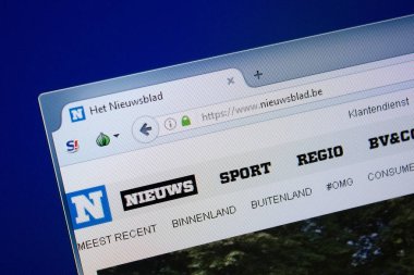 Ryazan, Rusya - 09 Eylül 2018: Nieuwsblad ana web sitesi Pc, url - Nieuwsblad.be görüntüleme.