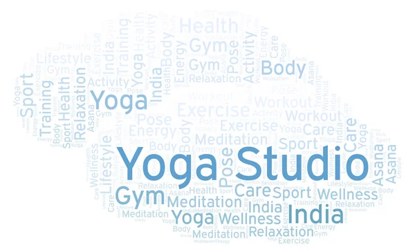 Yoga Studio Word Cloud Wordcloud Gemaakt Met Alleen Tekst — Stockfoto