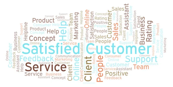 Zufriedene Kunden Word Cloud Nur Mit Text Gemacht — Stockfoto