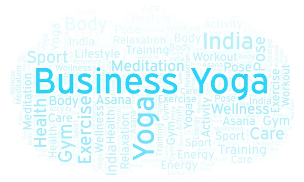 Business Yoga Nuvem Palavras Wordcloud Feito Apenas Com Texto — Fotografia de Stock