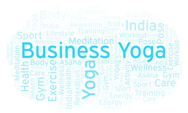 Negocios Yoga Palabra Nube Wordcloud Hecho Solo Con Texto — Foto de Stock