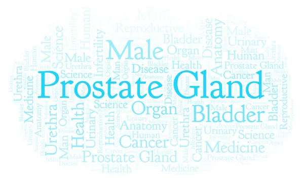 Ghiandola Prostatica Parola Nube Wordcloud Realizzato Solo Con Testo — Foto Stock
