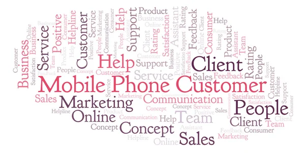 Mobile Phone Customer Word Cloud Made Text Only — Stock Photo, Image