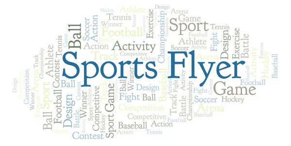 Sports Flyer Word Cloud Made Text Only — Stock Photo, Image