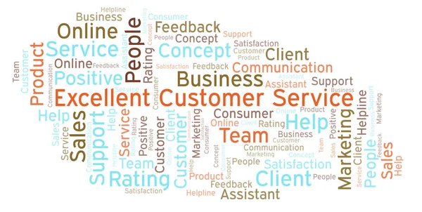 Excellent Customer Service Word Cloud Made Text Only — Stock Photo, Image