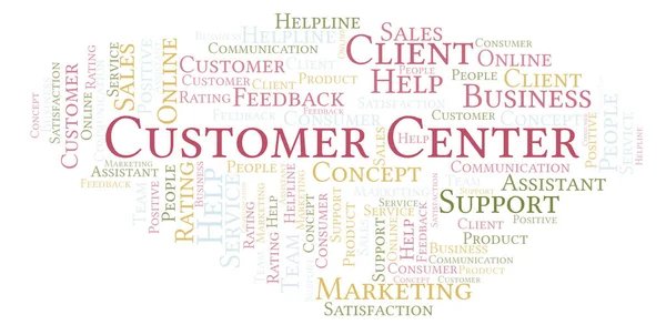 Customer Center word cloud. Made with text only.