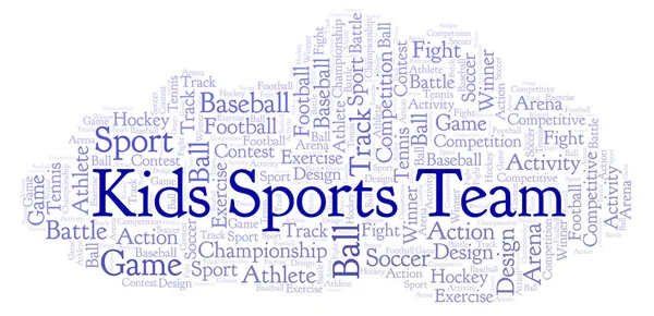 Barn Sport Team Word Cloud Med Endast Text — Stockfoto