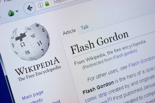 Ryazan Oroszország 2018 Szeptember Wikipedia Oldala Flash Gordon Kijelző — Stock Fotó