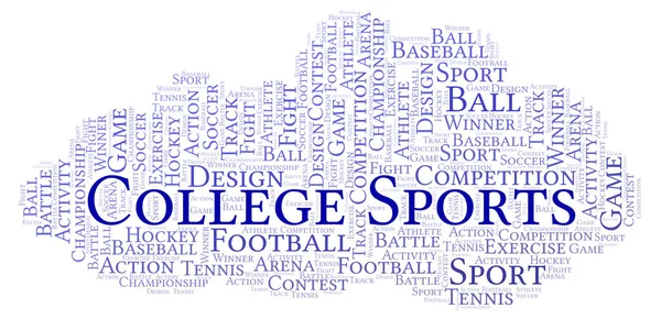 College Sports Nuage Mots Fait Avec Texte Seulement — Photo