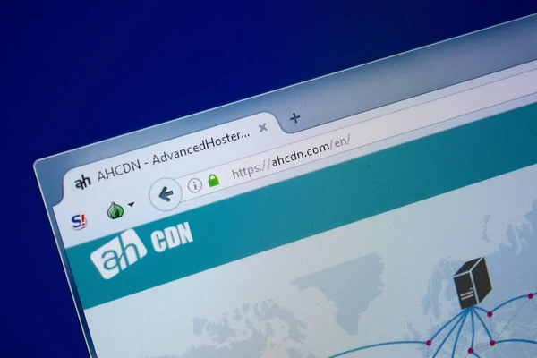 リャザン ロシア 2018 ホームページの Ahcdn ウェブサイト Url Ahcdn Com の表示に — ストック写真