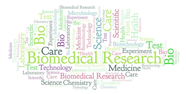 Biomedicinsk Forskning Word Cloud Wordcloud Gjorda Med Endast Text — Stockfoto