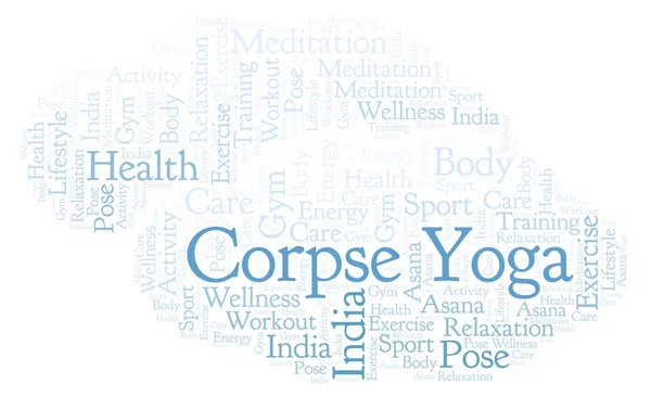 Corpse Yoga Nuvem Palavras Wordcloud Feito Apenas Com Texto — Fotografia de Stock