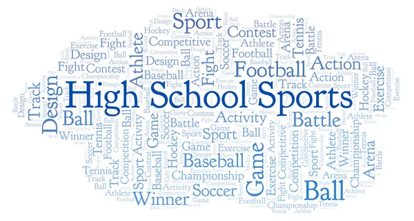 High School Sports Nuage Mots Fait Avec Texte Seulement — Photo