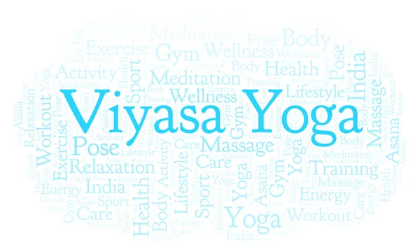 Viyasa Yoga Kelime Bulutu Yalnızca Metin Ile Yapılan Wordcloud — Stok fotoğraf