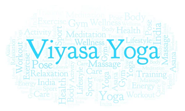 Viyasa Yoga Word Cloud Wordcloud Gemaakt Met Alleen Tekst — Stockfoto