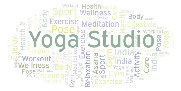 Yoga Studio word cloud. Wordcloud made with text only.