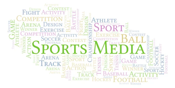 Sports Media Nuvem Palavras Feito Apenas Com Texto — Fotografia de Stock