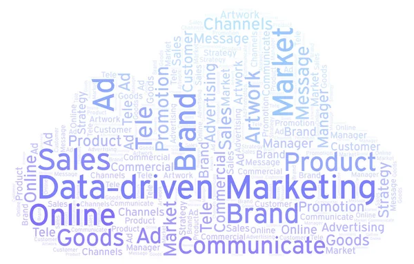 Nuvem Palavras Com Texto Marketing Orientado Por Dados Wordcloud Feito — Fotografia de Stock