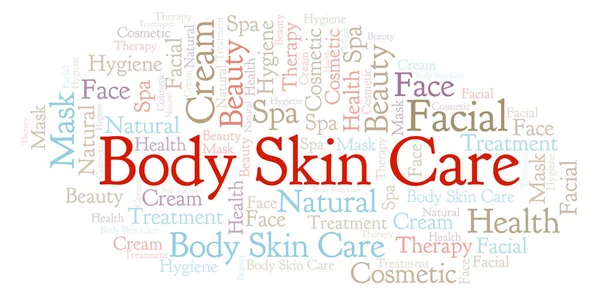 Body Skin Care Nuage Mots Wordcloud Fait Avec Texte Seulement — Photo