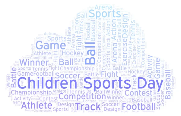 Barn Sport Dag Word Cloud Med Endast Text — Stockfoto