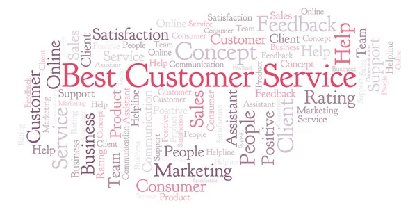 Best Customer Service Word Cloud Made Text Only — Stock Photo, Image