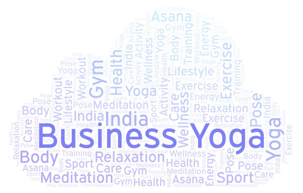 Negocios Yoga Palabra Nube Wordcloud Hecho Solo Con Texto — Foto de Stock