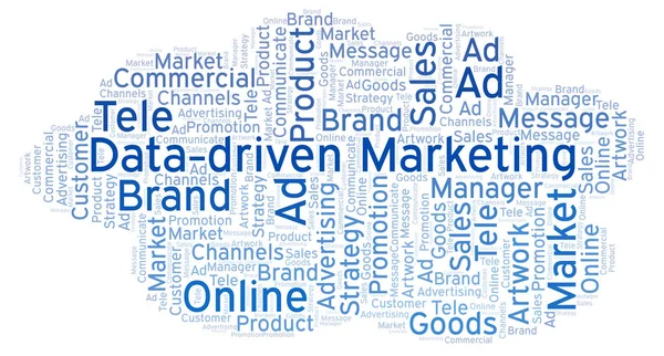 Nuvem Palavras Com Texto Marketing Orientado Por Dados Wordcloud Feito — Fotografia de Stock