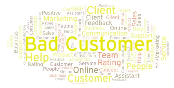 Bad Customer word cloud. Made with text only.