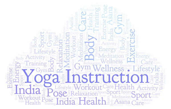 Yoga Instructie Word Cloud Wordcloud Gemaakt Met Alleen Tekst — Stockfoto