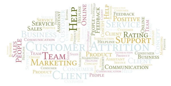 Customer Attrition Word Cloud Made Text Only — Stock Photo, Image