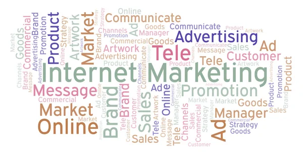 Nuvem Palavras Com Texto Marketing Online Wordcloud Feito Apenas Com — Fotografia de Stock