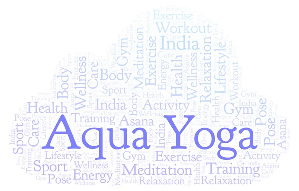 Aqua Yoga Word Cloud Wordcloud Gemaakt Met Alleen Tekst — Stockfoto