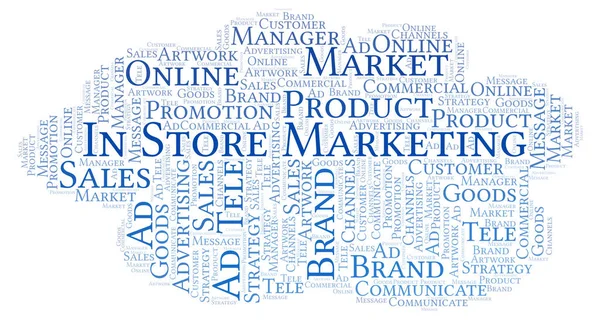 Word cloud with text In Store Marketing. Wordcloud made with text only.