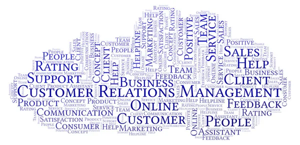 Customer Relations Management word cloud. Made with text only.