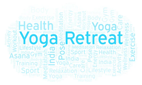 Yoga Retreat word cloud. Wordcloud made with text only.