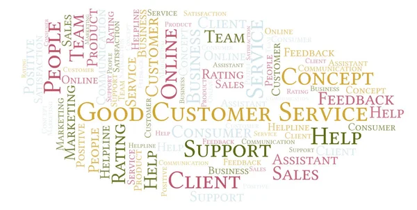 Buen Servicio Cliente Word Cloud Hecho Solo Con Texto —  Fotos de Stock