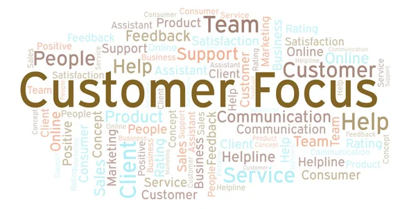 Customer Focus word cloud. Made with text only.