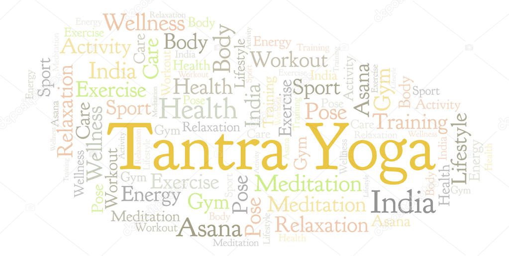 Tantra Yoga word cloud. Wordcloud made with text only.
