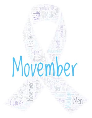 Movember şerit word Cloud. Yalnızca metin ile yapılan Wordcloud.