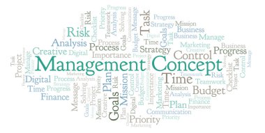 Yönetim kavramı kelime bulutu, yalnızca metin ile yapılan