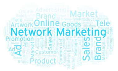 Kelime bulutu metin Network Marketing ile. Yalnızca metin ile yapılan Wordcloud.