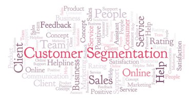 Müşteri Segmentasyonu kelime bulutu. Yalnızca metin ile yapılan.