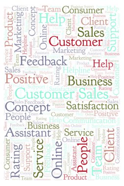 Müşteri satış kelime bulutu. Yalnızca metin ile yapılan.